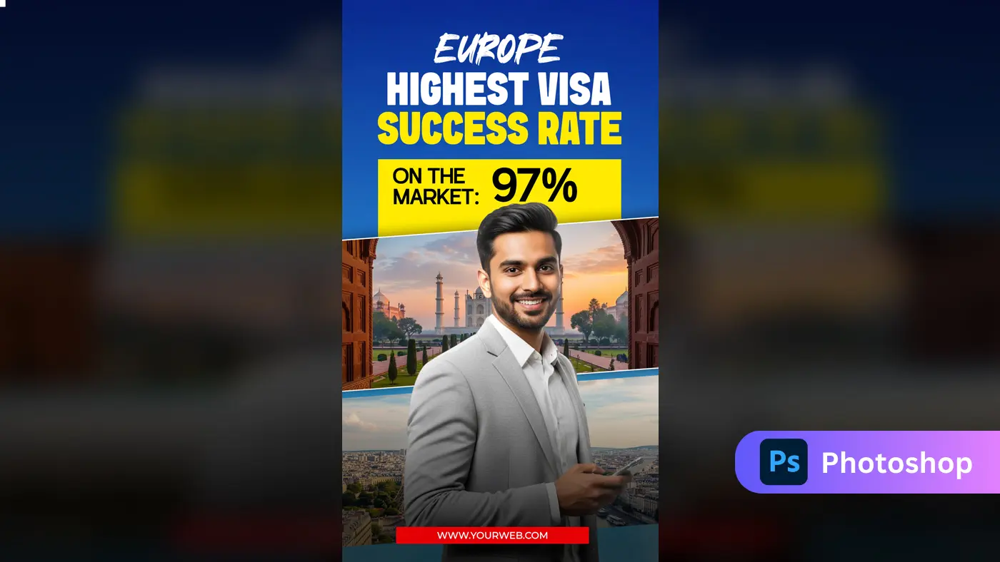 European Visa Consultant Social Media Template