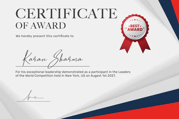 Sleek Leadership Award Certificate Template