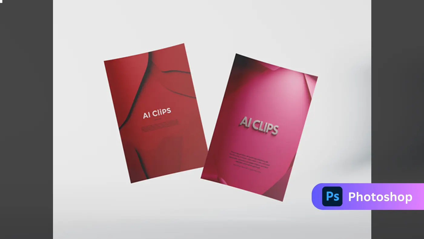 Red & Pink Minimal Poster Mockup