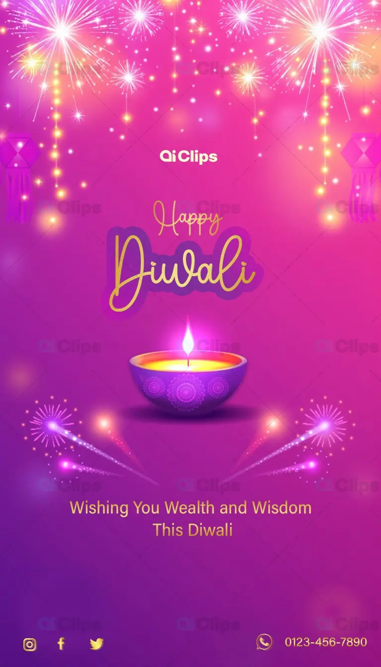 Happy Diwali Greeting Flyer PSD Template