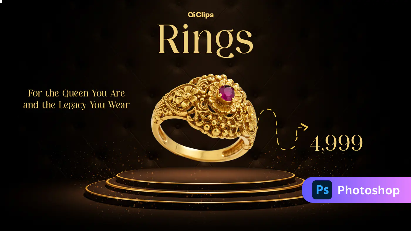 Elegant Gold Ring Promotion Template