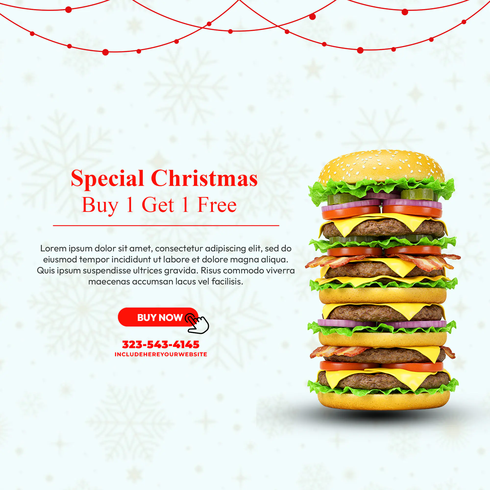 Christmas Burger Promo Template