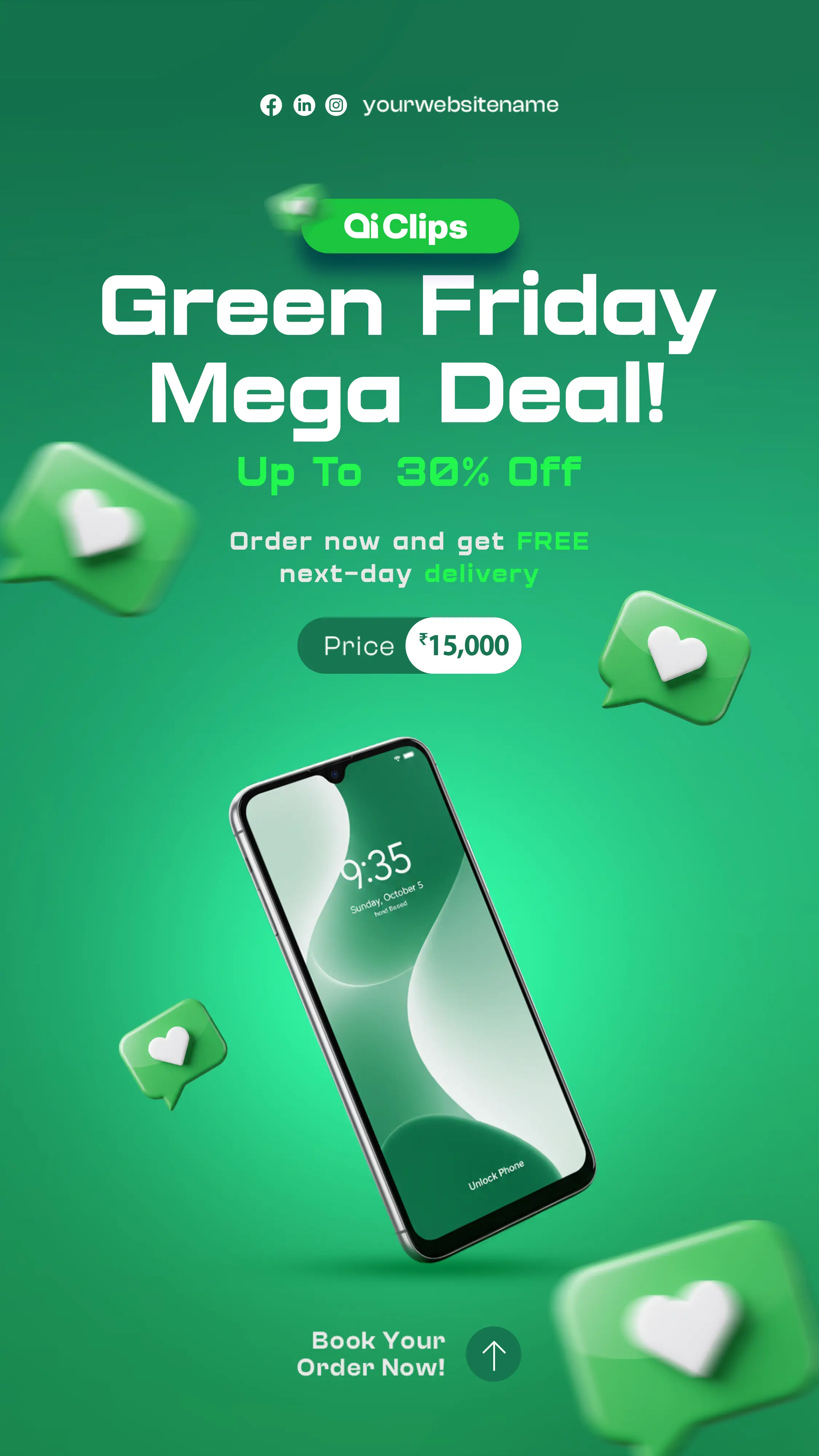 Premium Green Friday Promotional Photoshop Template