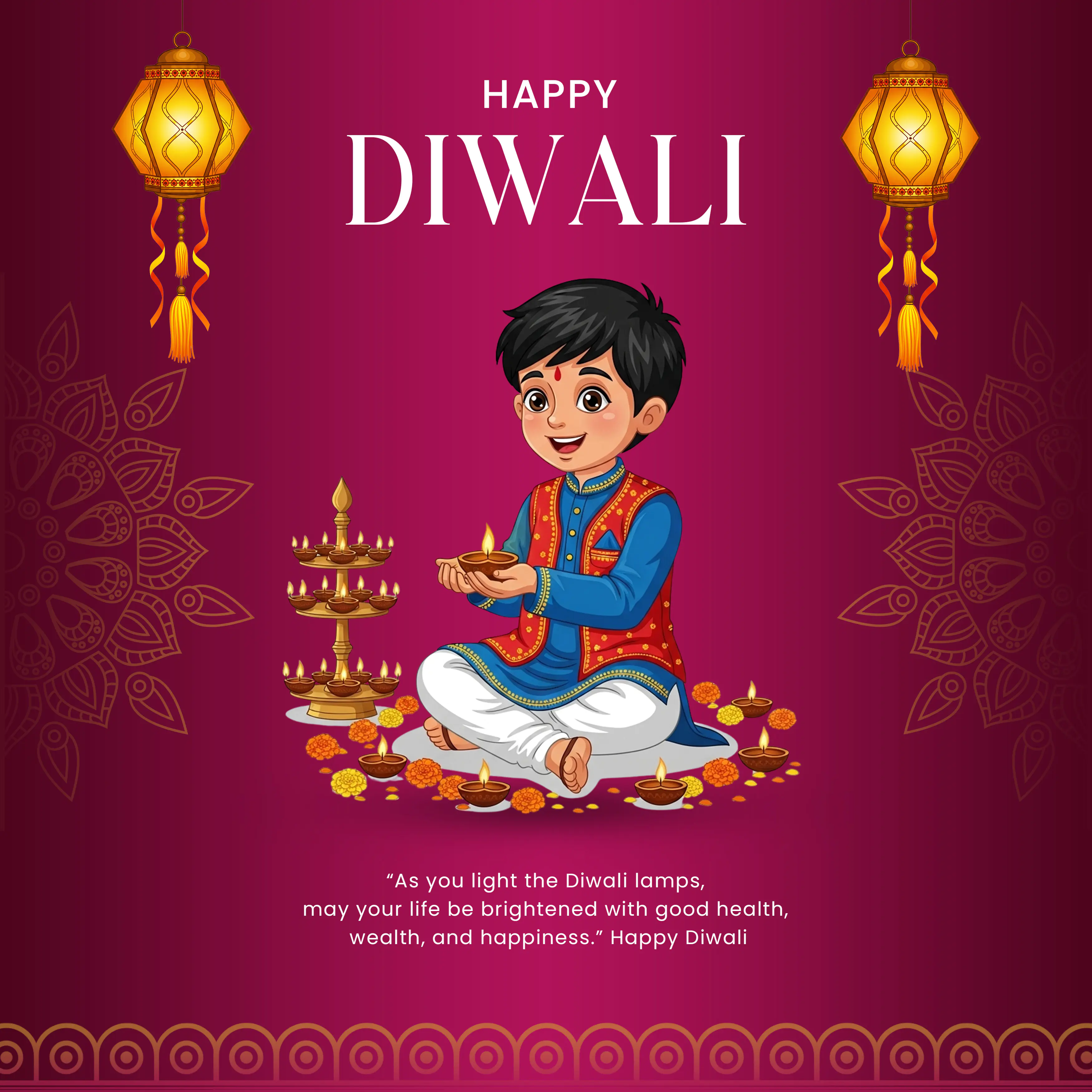 Joyous Diwali Greeting Template