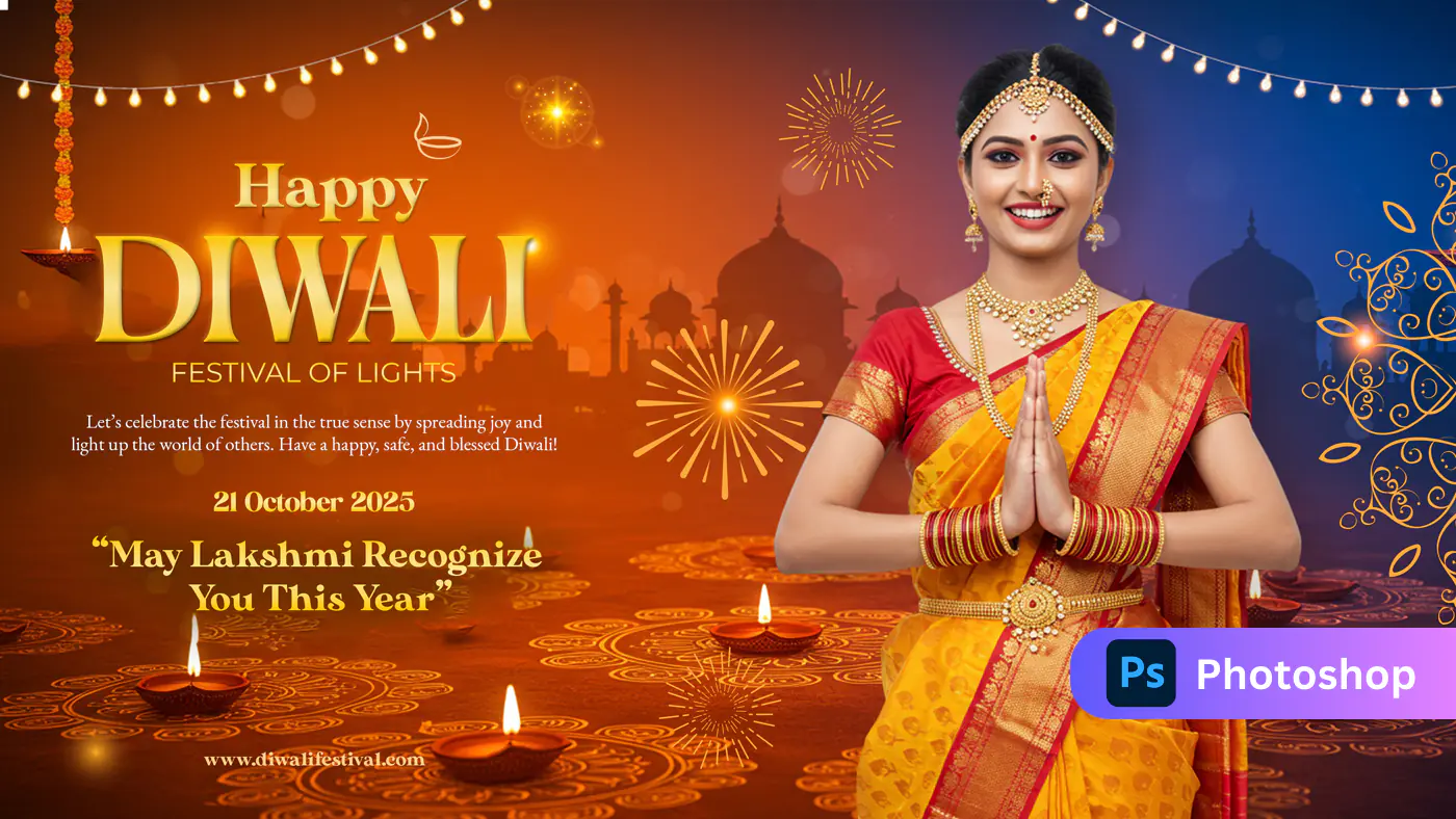 Diwali Festival Greeting Card Template