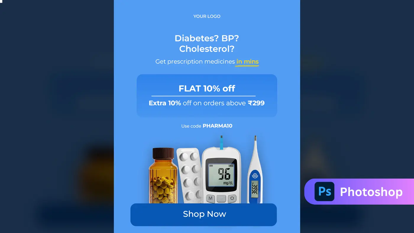 Online Pharmacy Discount Ad Template