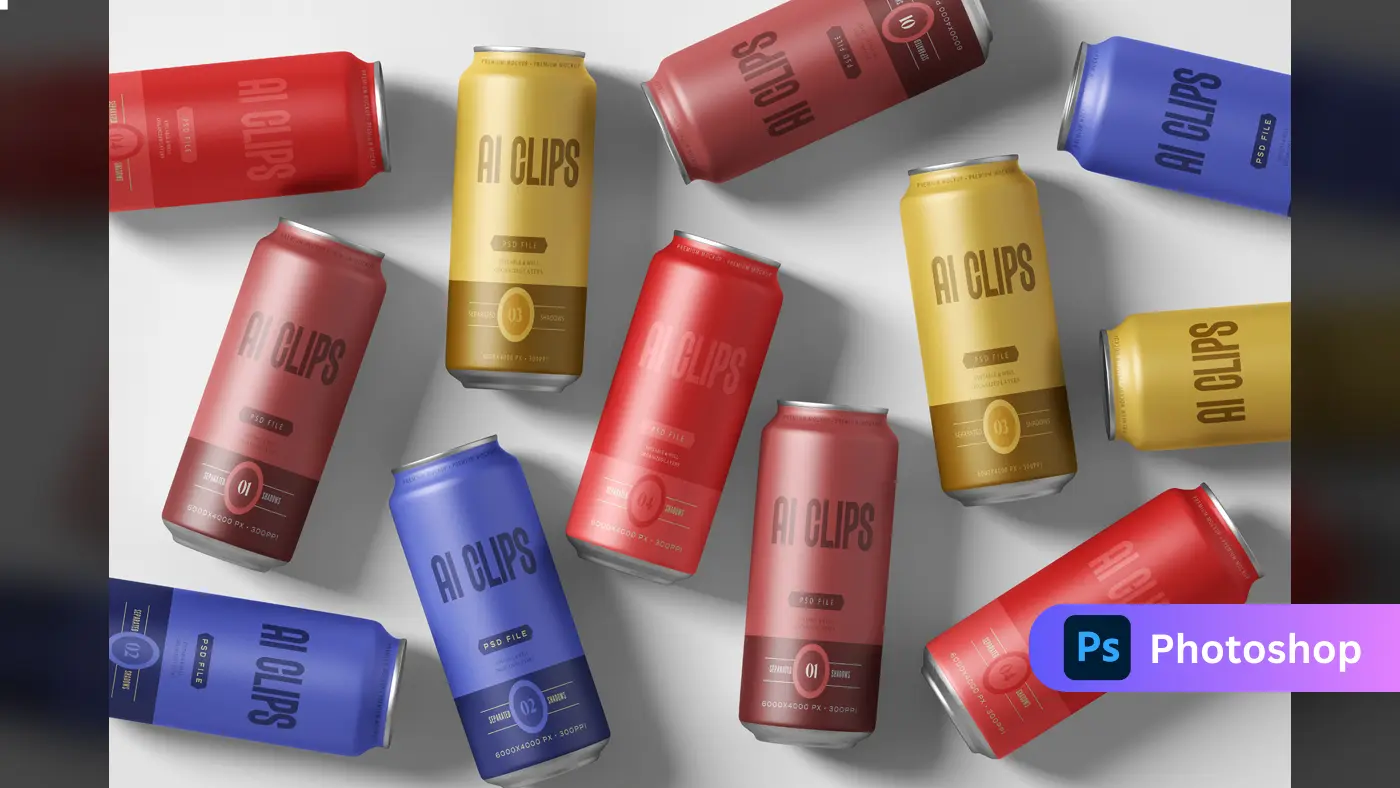 Soda Can Mockup  Realistic Beverage Packaging Design