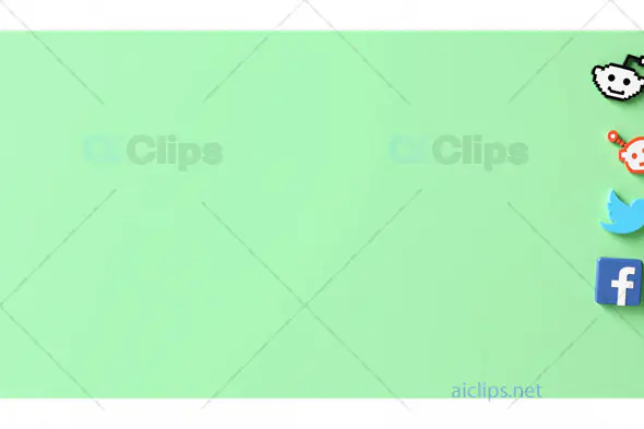 Minimalistic Social Media Icons on Green Background