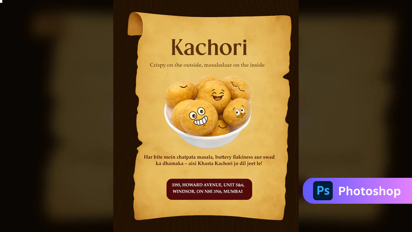 Kachori Snack Advertisement Template