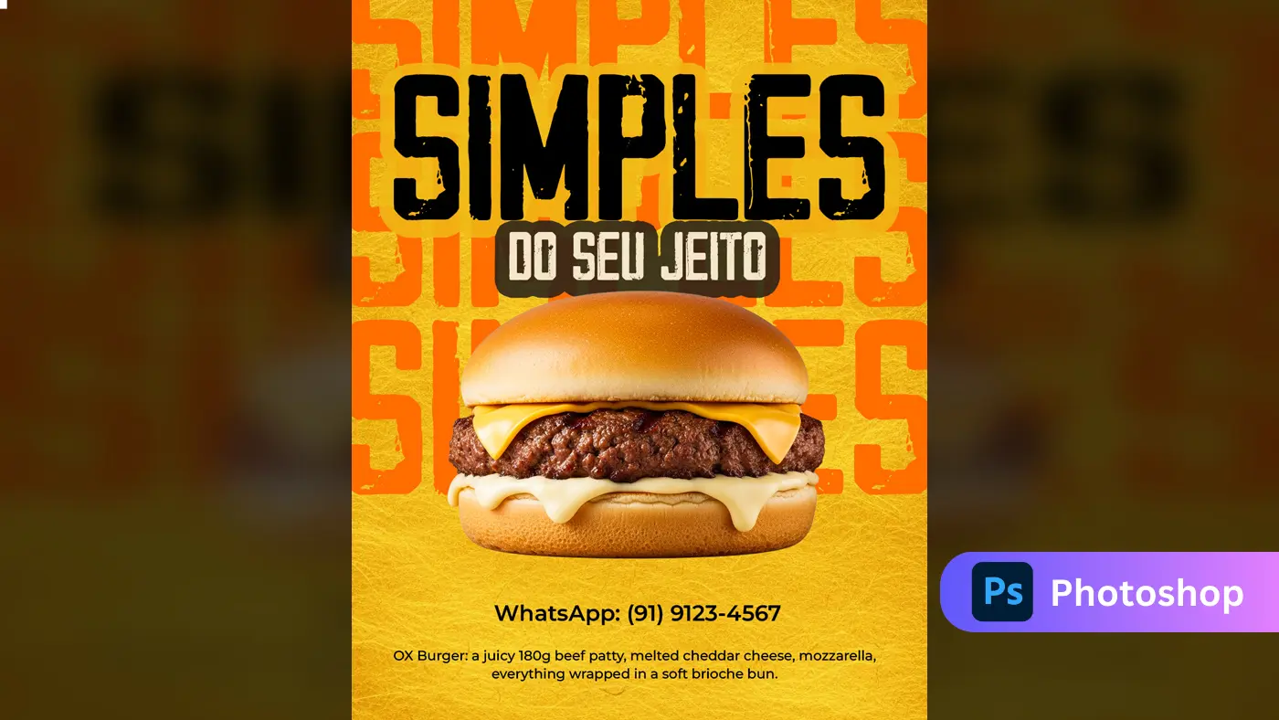 Gourmet Burger Social Media Ad Template