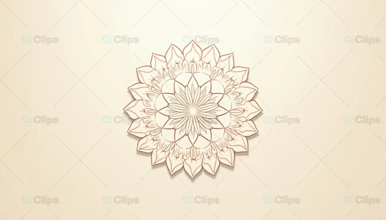 Symmetrical Floral Mandala Beige Design