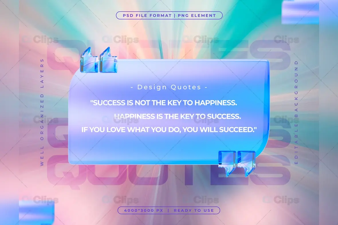 Gradient Design Quote PSD Template