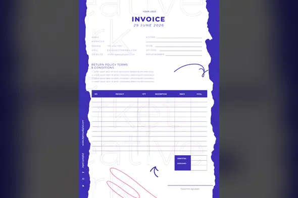 Creative Agency Invoice Template with Purple Accents