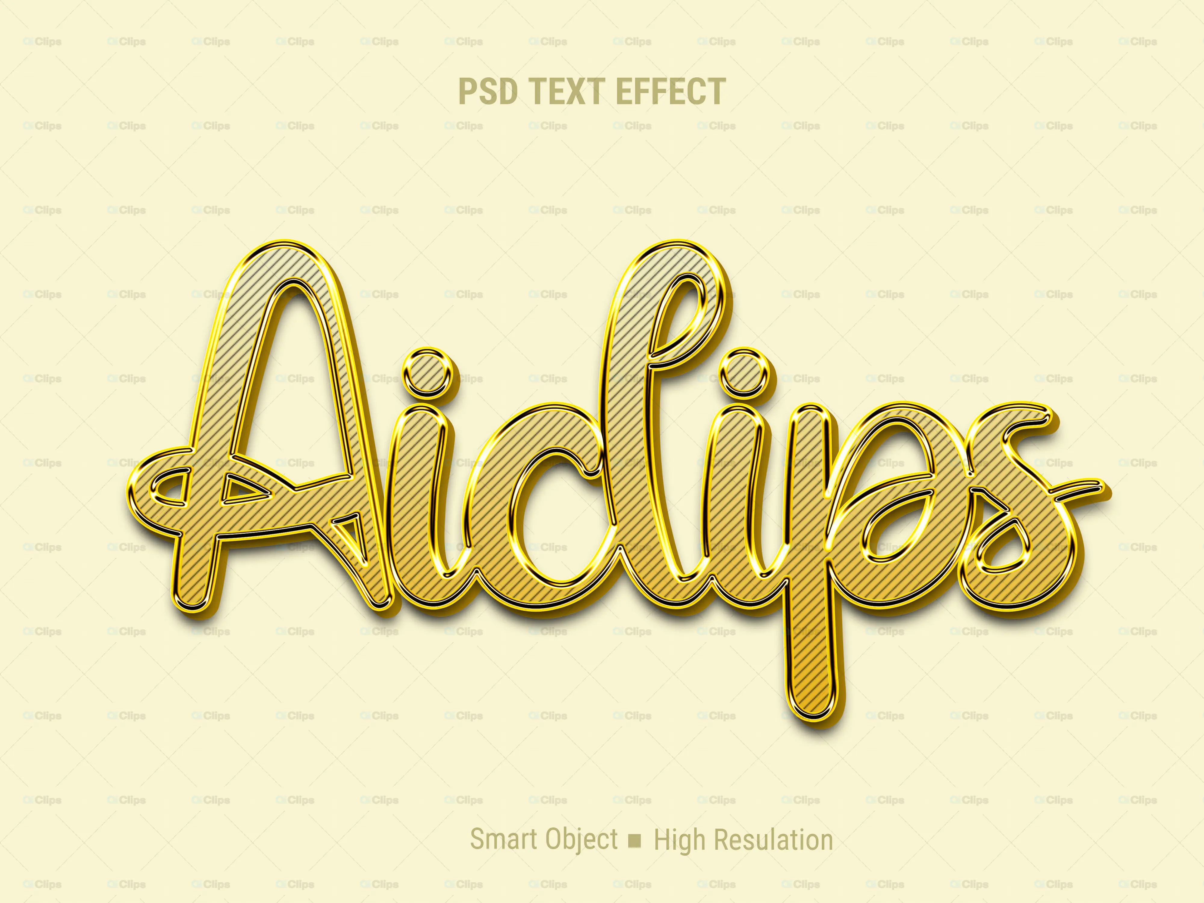 Golden Script Text Effect PSD