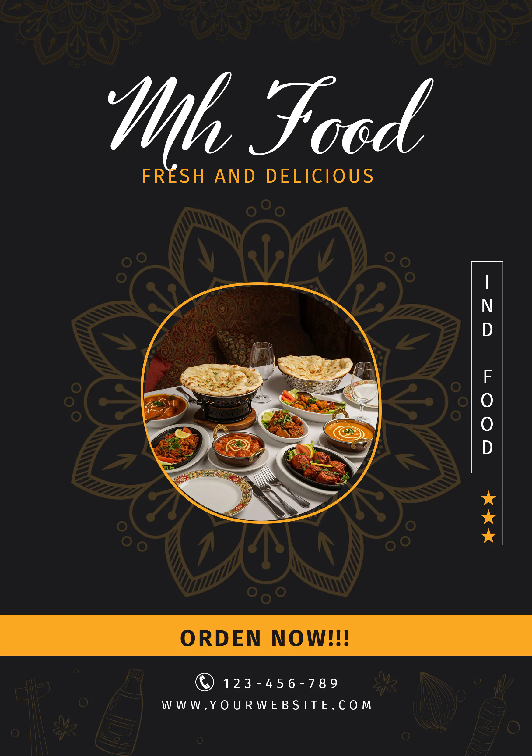 Elegant Indian Restaurant Menu Template