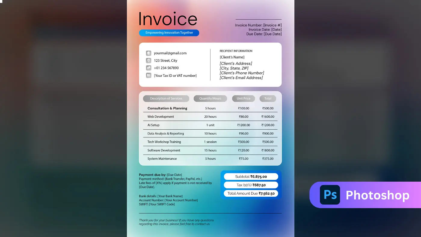 Modern Tech Services Invoice Template