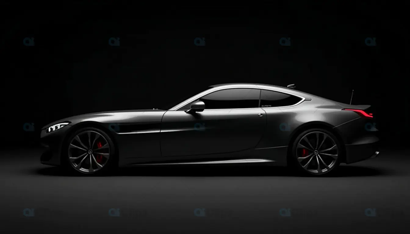 Sleek Luxury Sports Car in Shadowy Lighting