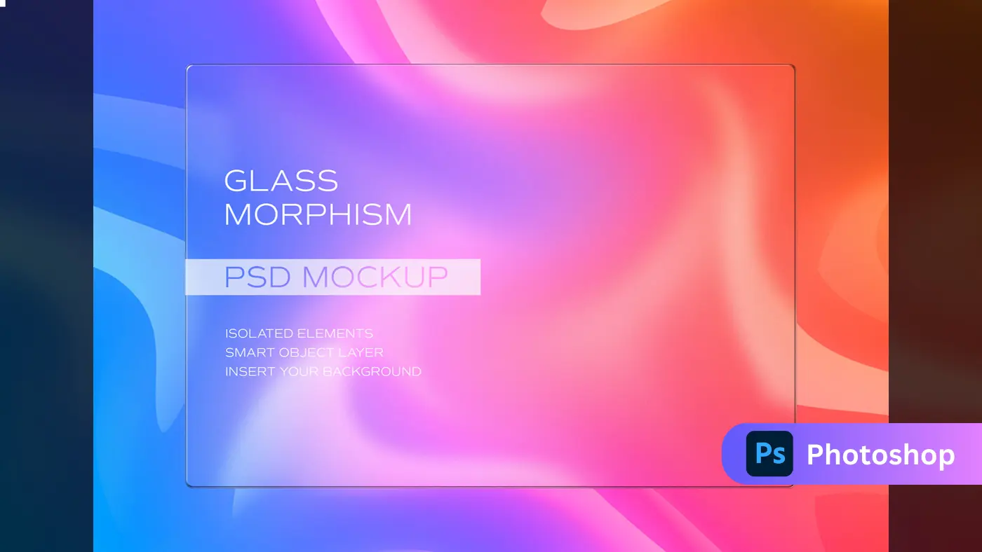 Modern Glass Morphism PSD Mockup for Creative Professionals