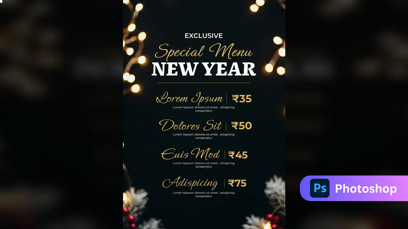 Luxury New Year Special Menu Template