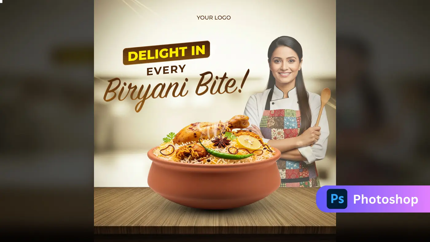 Indian Biryani Restaurant Advertisement Template