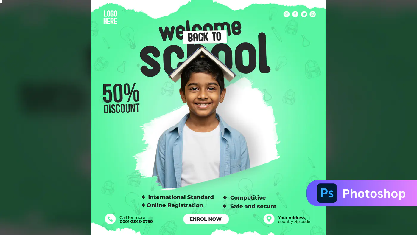 Back to School Discount Promotion Template