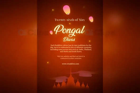 Pongal Divas Festival Poster PSD Template