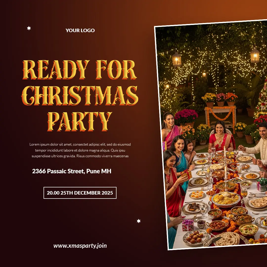 Indian Christmas Feast Invitation Template