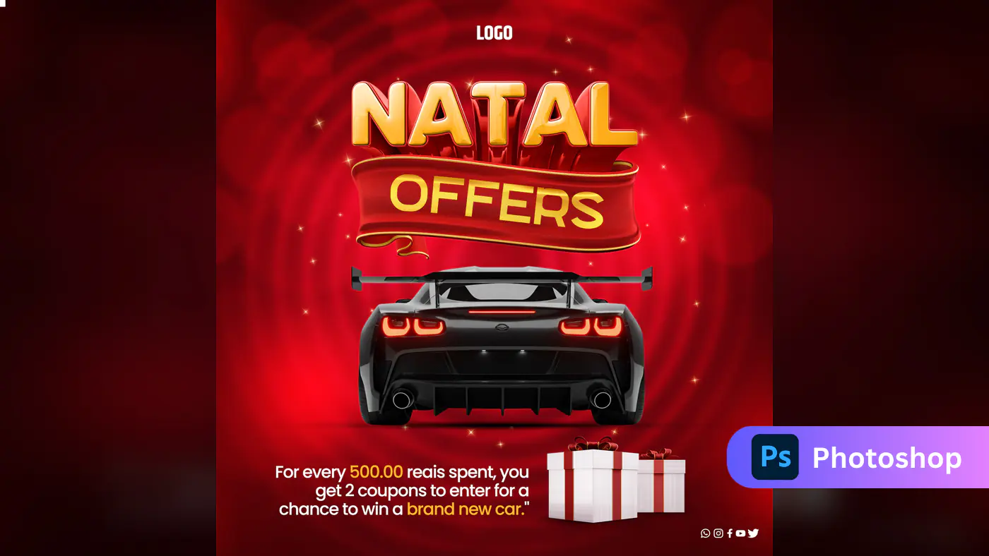 Christmas Car Giveaway Promotion Template