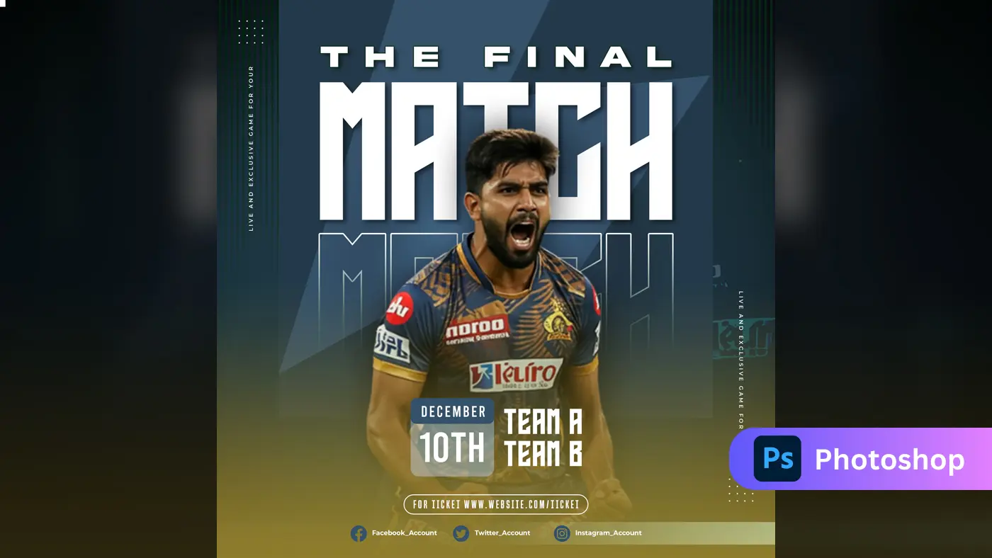 Cricket Final Match Sports Event Promotional Template