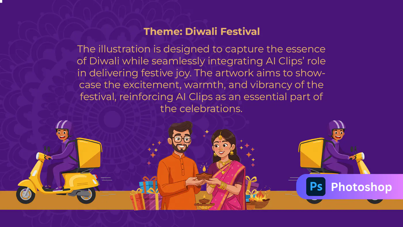 Diwali Festival Celebration Illustration Template