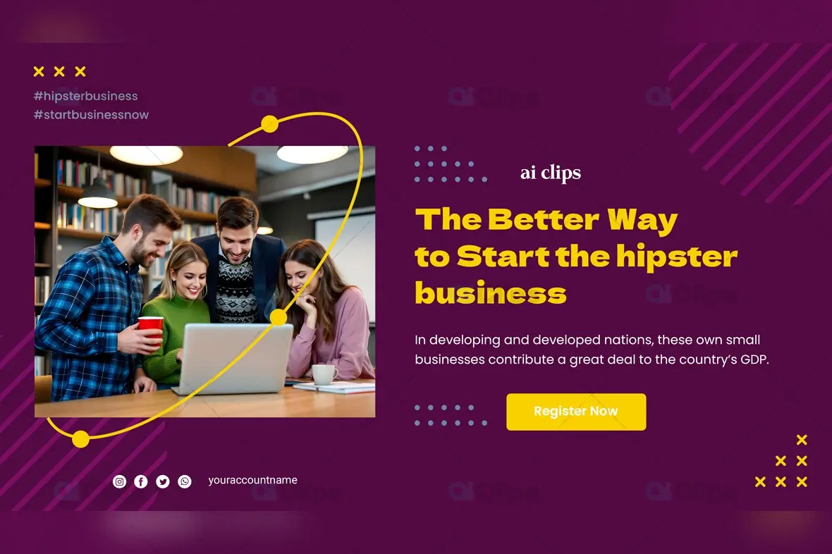 Hipster Business Promotion PSD Template