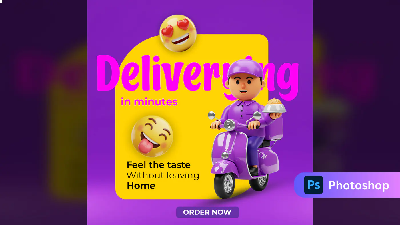 Enhanced Speedy Food Delivery Promo Template