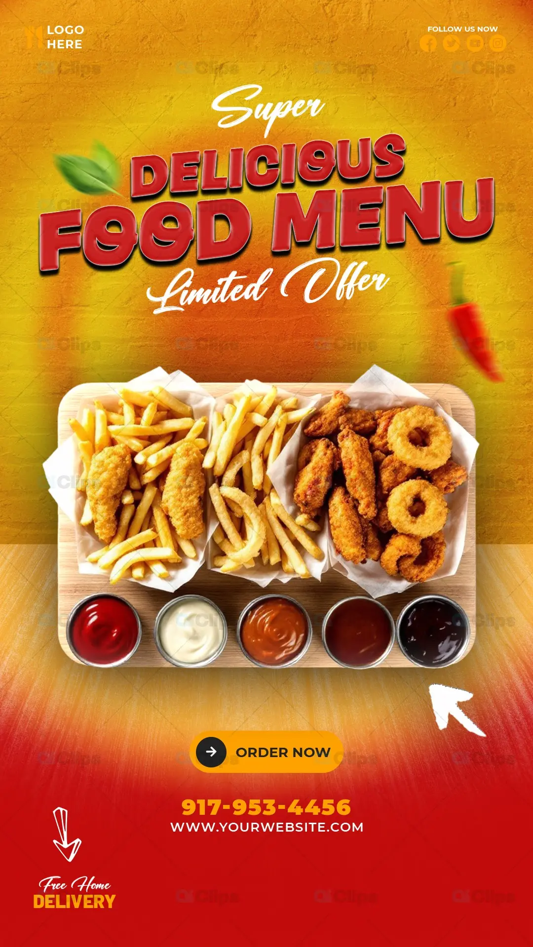 Fast Food Promotional Menu PSD Template