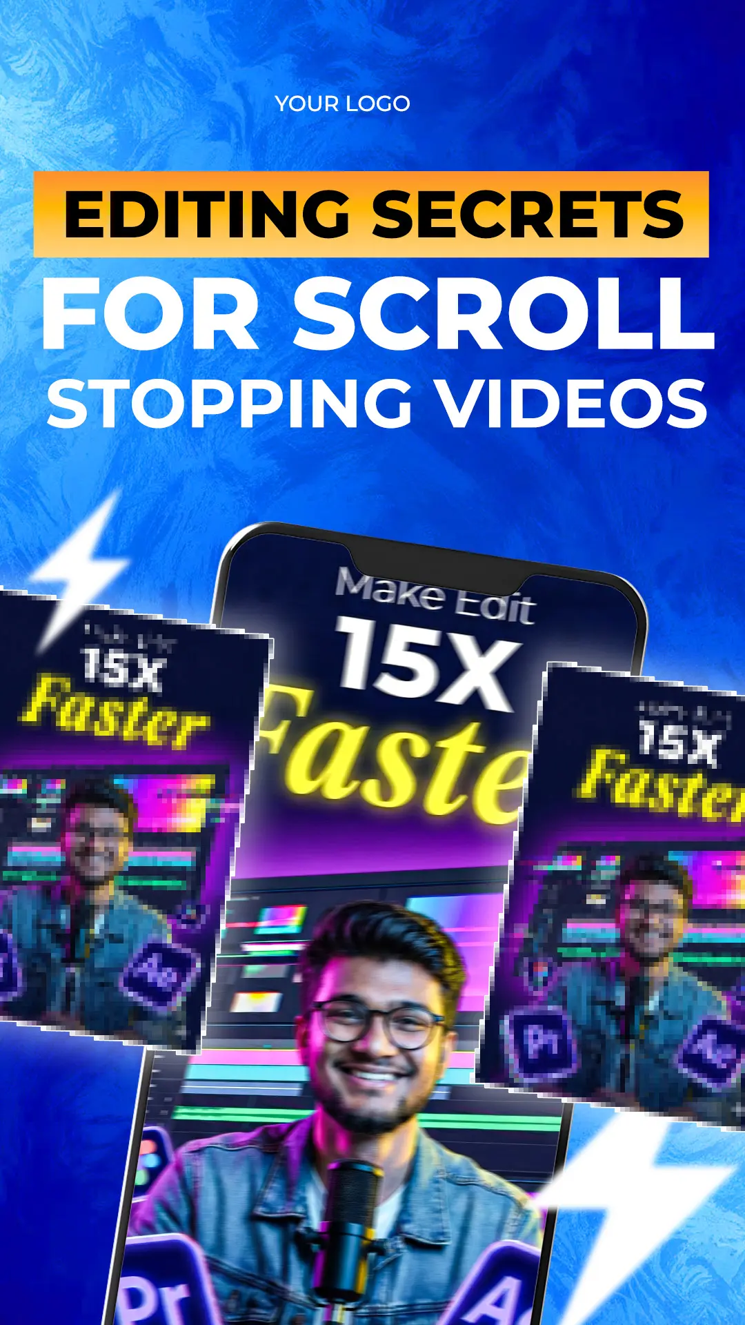 Video Editing Secrets Thumbnail Template