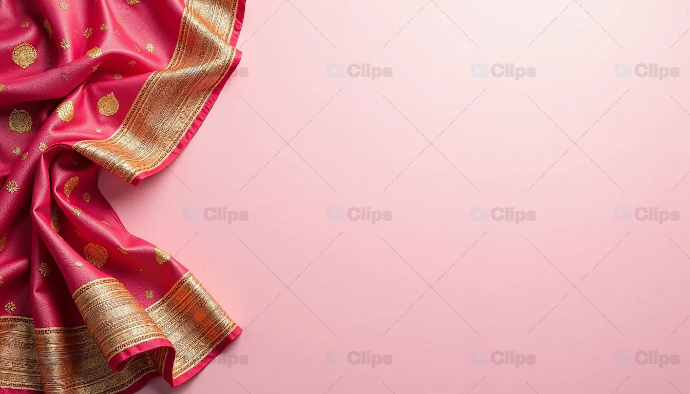 Traditional Red Silk Saree with Golden Zari Border
