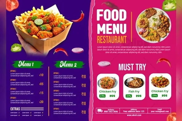 Vibrant Food Menu PSD Template
