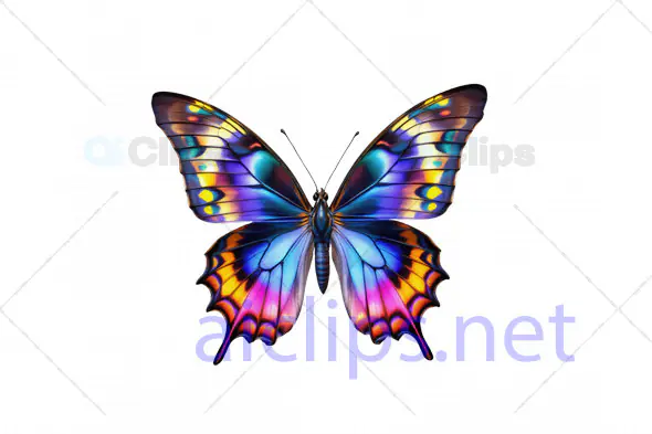 Vibrant Multicolor Butterfly 3D Model - Exotic Winged Insect Illustration