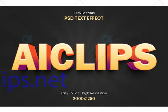 Gradient 3D Text Effect PSD