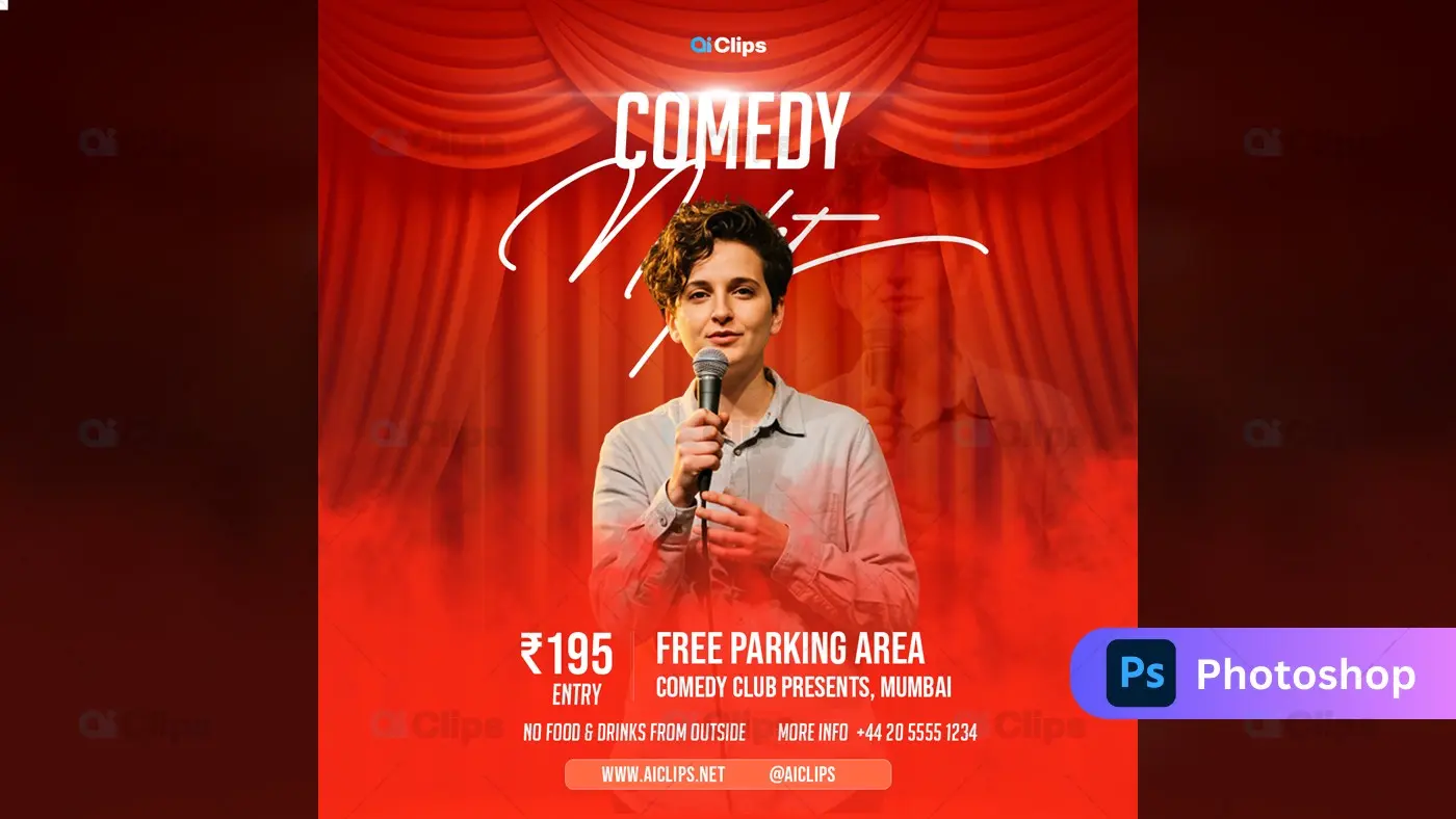 Comedy Night Stand-up Performance Promotional Template