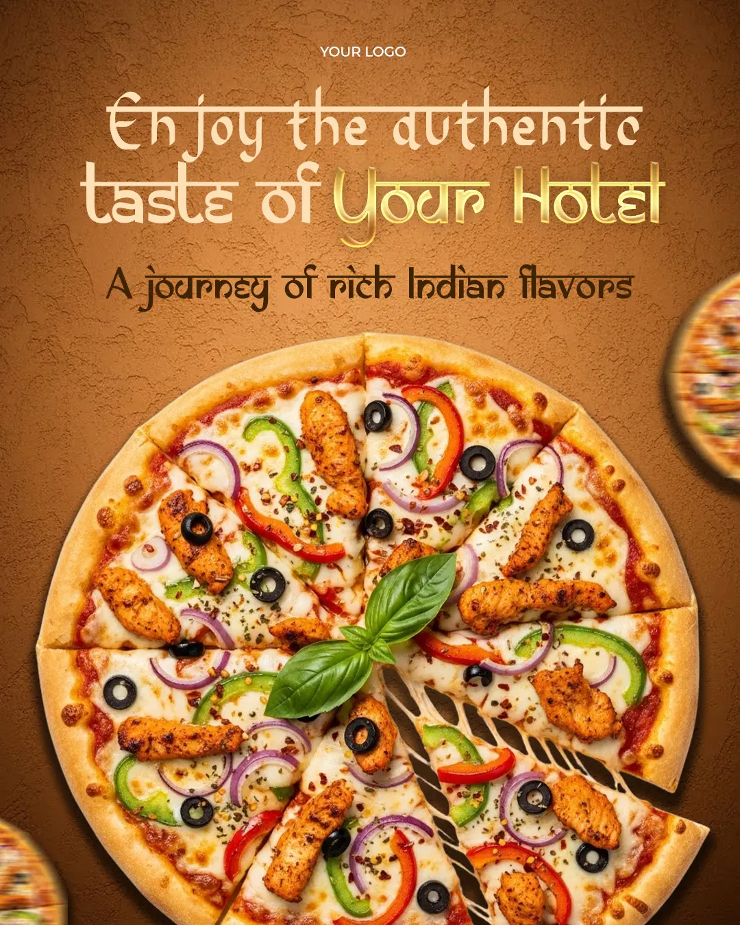 Indian Fusion Pizza Restaurant Advertisement Template