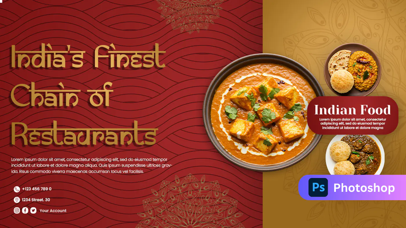 Indian Restaurant Chain Promotional Template