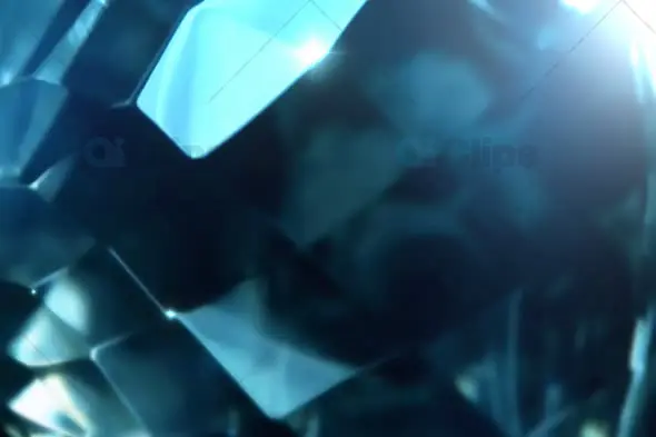 Abstract Faceted Crystal Reflections in Cool Blue