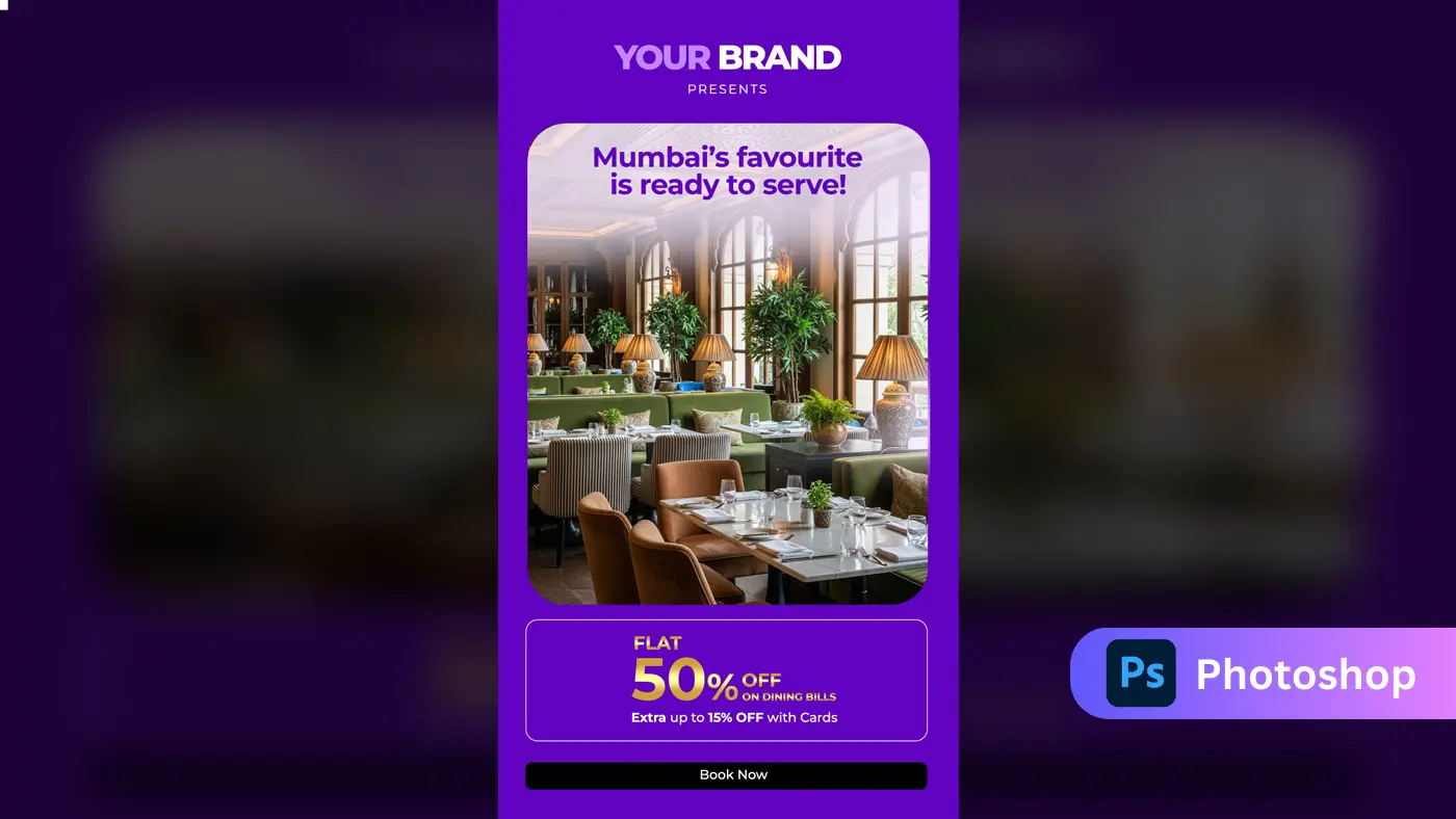 Mumbai Restaurant Dining Discount Banner Template
