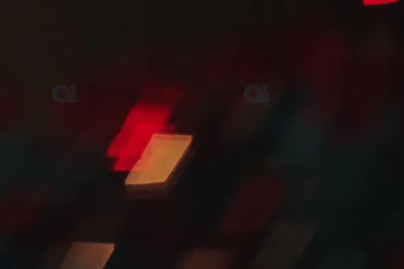 Square Light Bokeh Motion Blur in Red and Golden Tones