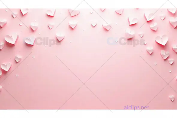 Soft Pink Heart Paper Cutout Design Background