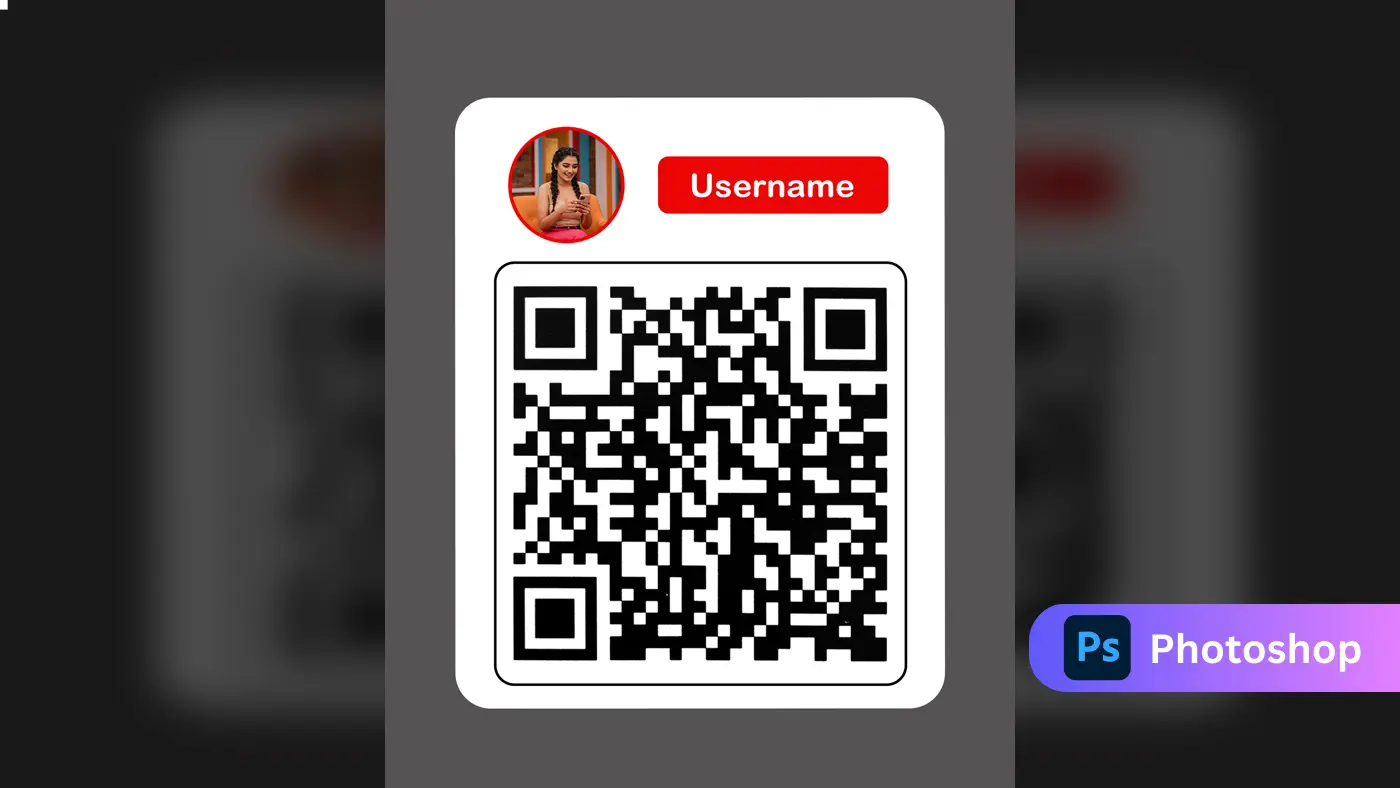 QR Code Template with Custom Username and Photo