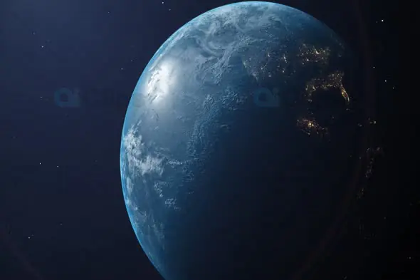 Earth in Day and Night - Glowing City Lights from Space