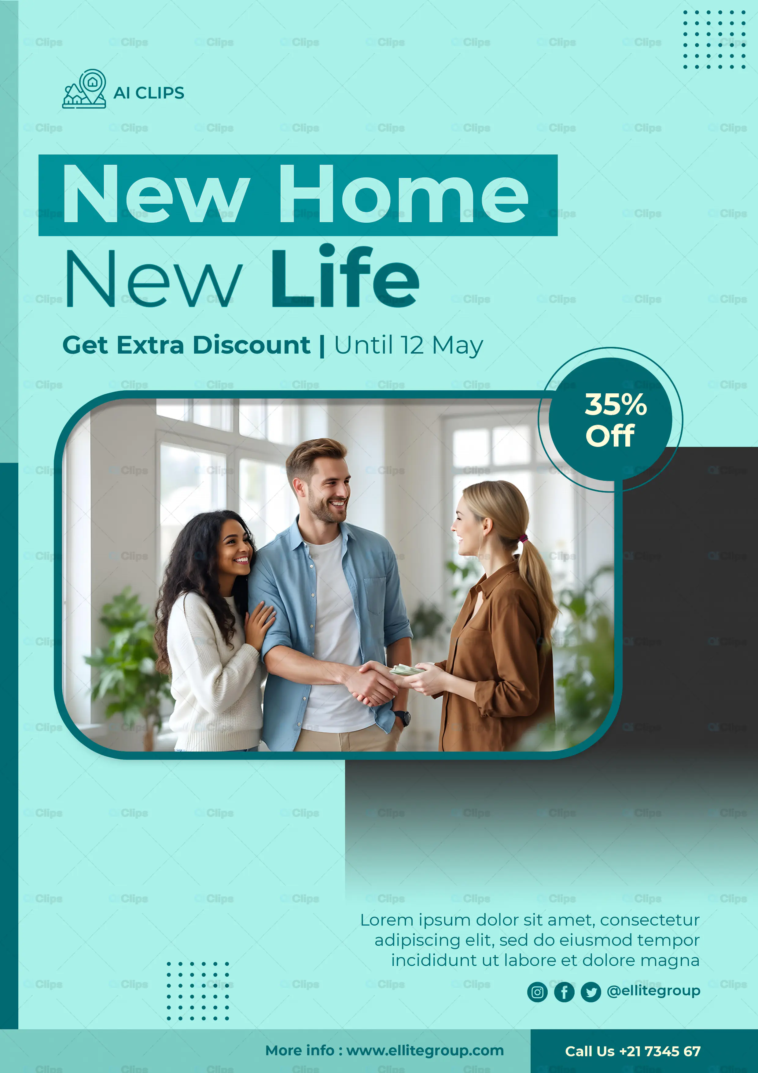 New Home Sale Banner PSD Template