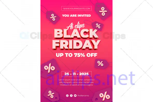 Black Friday Sale Poster PSD Template