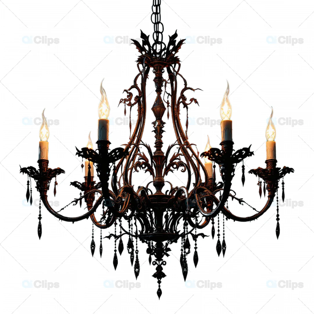 Elegant 3D Vintage Chandelier Illustration